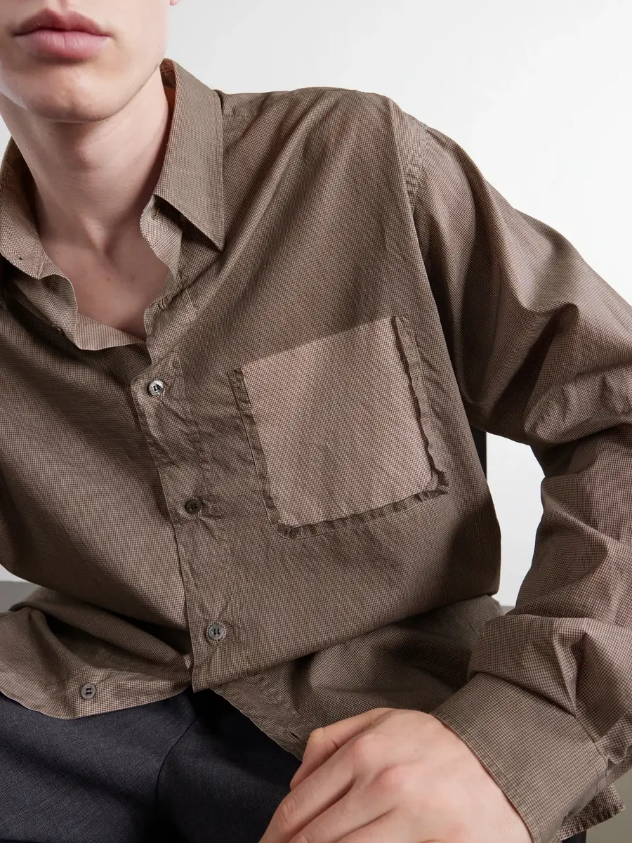 Maison Margiela Camp-Collar Distressed Checked Cotton-Poplin Shirt - Men | Thumbnail 5 Maison Margiela Camp-Collar Distressed Checked Cotton-Poplin Shirt - Men | Thumbnail 5