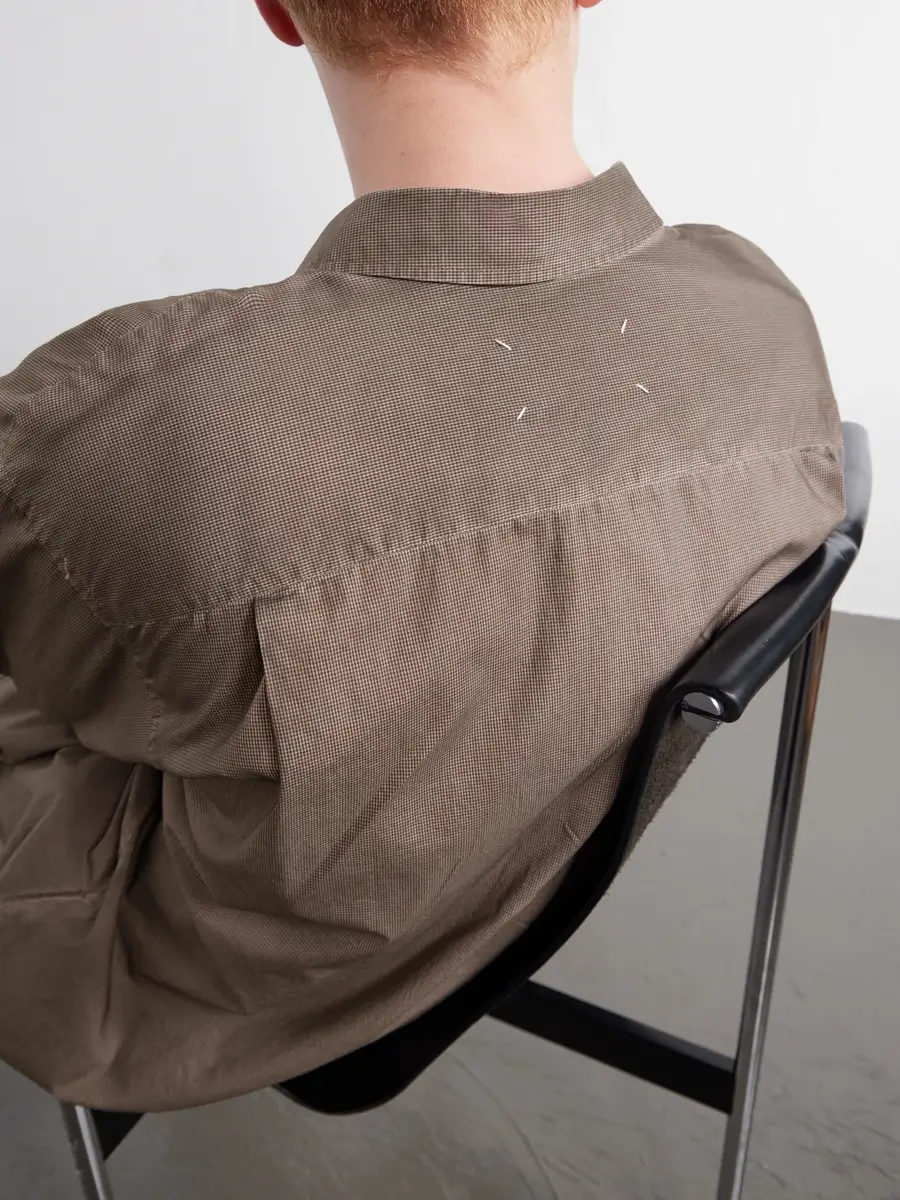 Maison Margiela Camp-Collar Distressed Checked Cotton-Poplin Shirt - Men | Thumbnail 6 Maison Margiela Camp-Collar Distressed Checked Cotton-Poplin Shirt - Men | Thumbnail 6