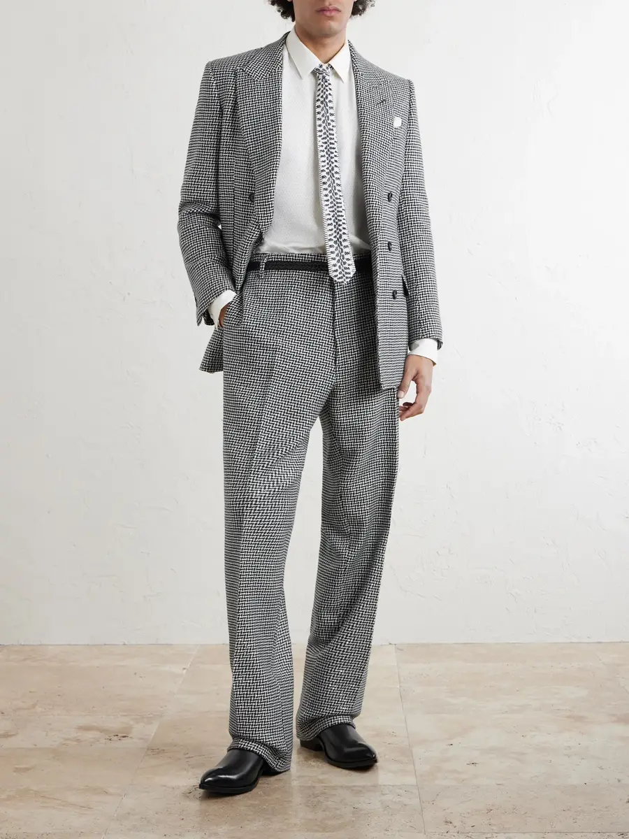 Tom Ford Sequin-Detailed Houndstooth Wool-Blend Suit Jacket - Men | Thumbnail 2 Tom Ford Sequin-Detailed Houndstooth Wool-Blend Suit Jacket - Men | Thumbnail 2