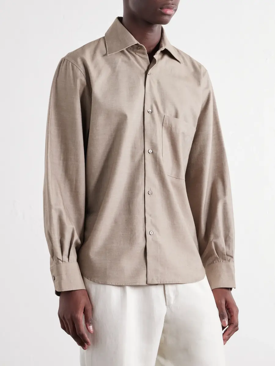 Stòffa Spread-Collar Brushed Cotton Woven Shirt - Men | Thumbnail 3 Stòffa Spread-Collar Brushed Cotton Woven Shirt - Men | Thumbnail 3