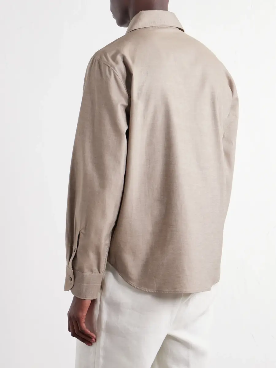 Stòffa Spread-Collar Brushed Cotton Woven Shirt - Men | Thumbnail 4 Stòffa Spread-Collar Brushed Cotton Woven Shirt - Men | Thumbnail 4