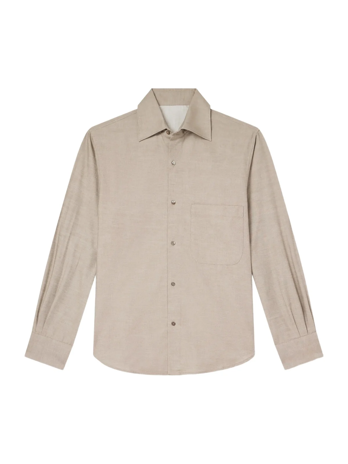 Spread-Collar Brushed Cotton Woven Shirt - Men Spread-Collar Brushed Cotton Woven Shirt - Men