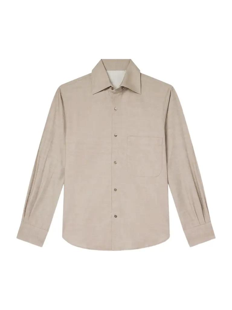 Stòffa Spread-Collar Brushed Cotton Woven Shirt - Men