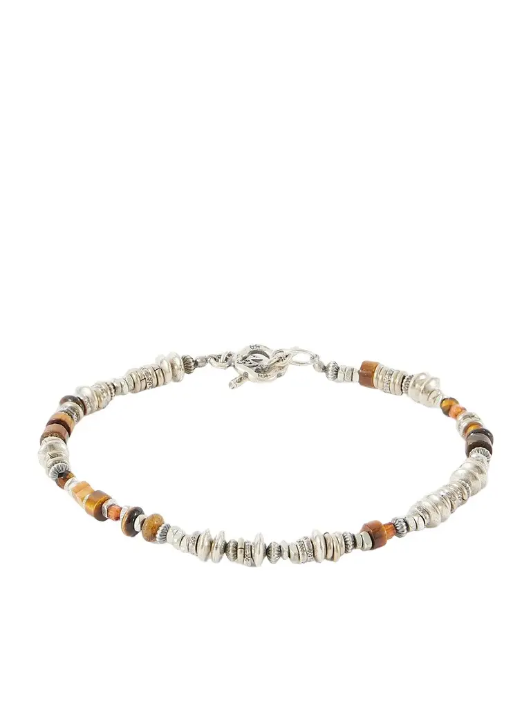 Jemez Sterling Silver Garnet Bracelet - Men Jemez Sterling Silver Garnet Bracelet - Men