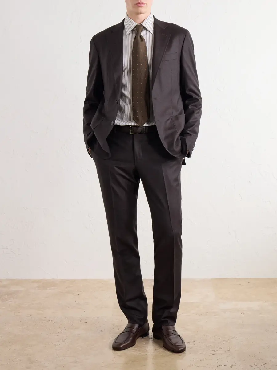 Canali Slim-Fit Tapered Wool-Flannel Suit Trousers - Men | Thumbnail 2 Canali Slim-Fit Tapered Wool-Flannel Suit Trousers - Men | Thumbnail 2