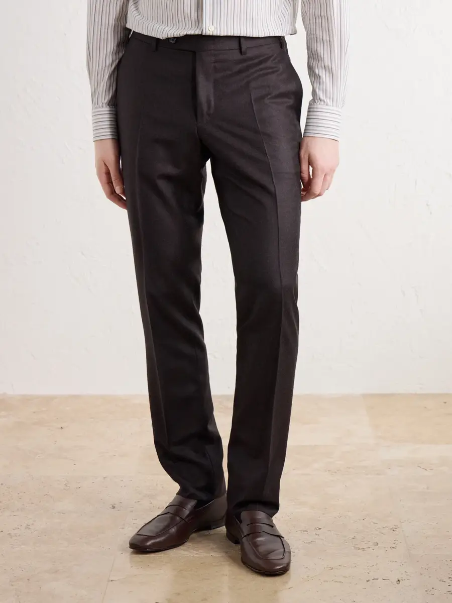 Canali Slim-Fit Tapered Wool-Flannel Suit Trousers - Men | Thumbnail 3 Canali Slim-Fit Tapered Wool-Flannel Suit Trousers - Men | Thumbnail 3