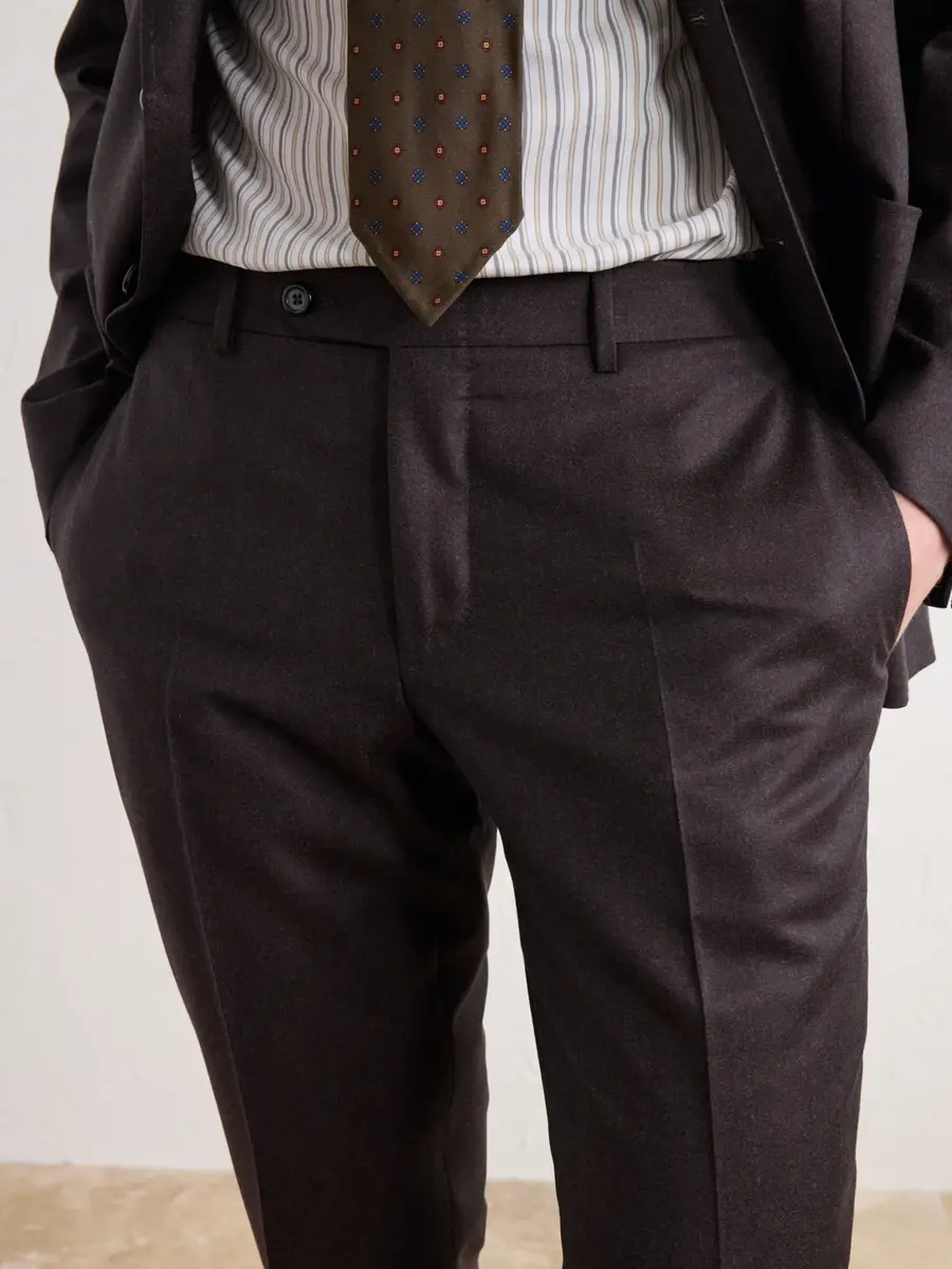 Canali Slim-Fit Tapered Wool-Flannel Suit Trousers - Men | Thumbnail 5 Canali Slim-Fit Tapered Wool-Flannel Suit Trousers - Men | Thumbnail 5