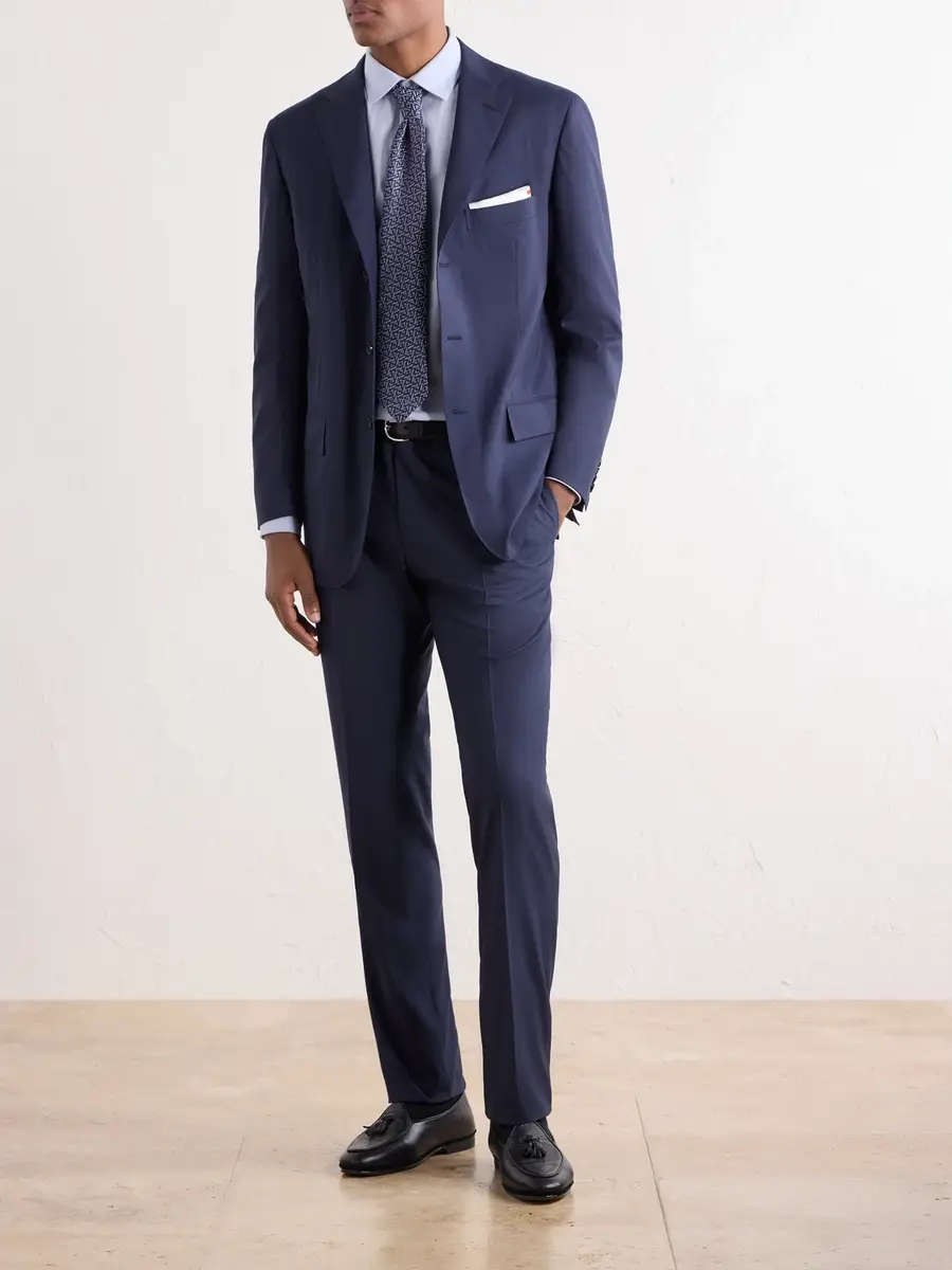 Kiton Slim-Fit Straight-Leg Wool-Fresco Suit Trousers - Men | Thumbnail 2