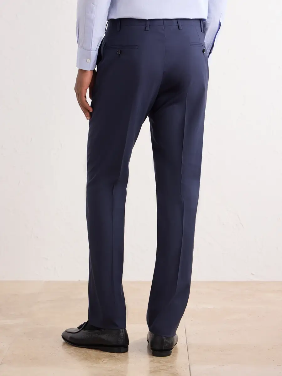 Kiton Slim-Fit Straight-Leg Wool-Fresco Suit Trousers - Men | Thumbnail 4