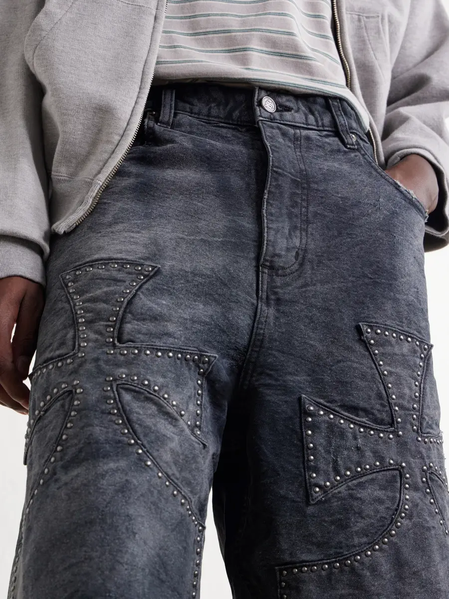 SEKRIT Chopper Studded Distressed Denim Shorts - Men | Thumbnail 5 SEKRIT Chopper Studded Distressed Denim Shorts - Men | Thumbnail 5