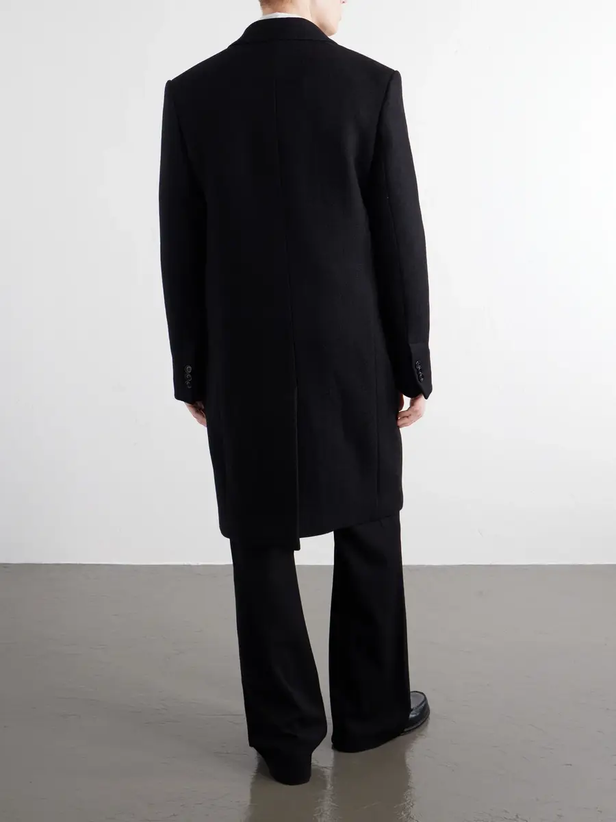 AMI PARIS Double-Breasted Virgin Wool-Gabardine Coat - Men | Thumbnail 4 AMI PARIS Double-Breasted Virgin Wool-Gabardine Coat - Men | Thumbnail 4