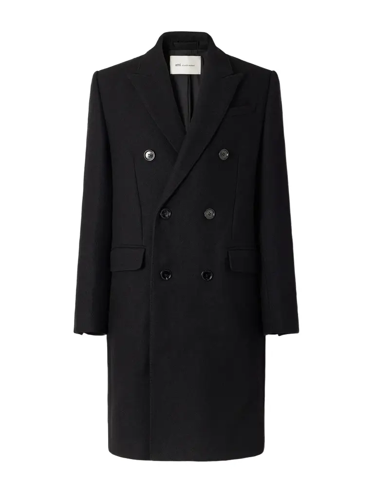 AMI PARIS Double-Breasted Virgin Wool-Gabardine Coat - Men