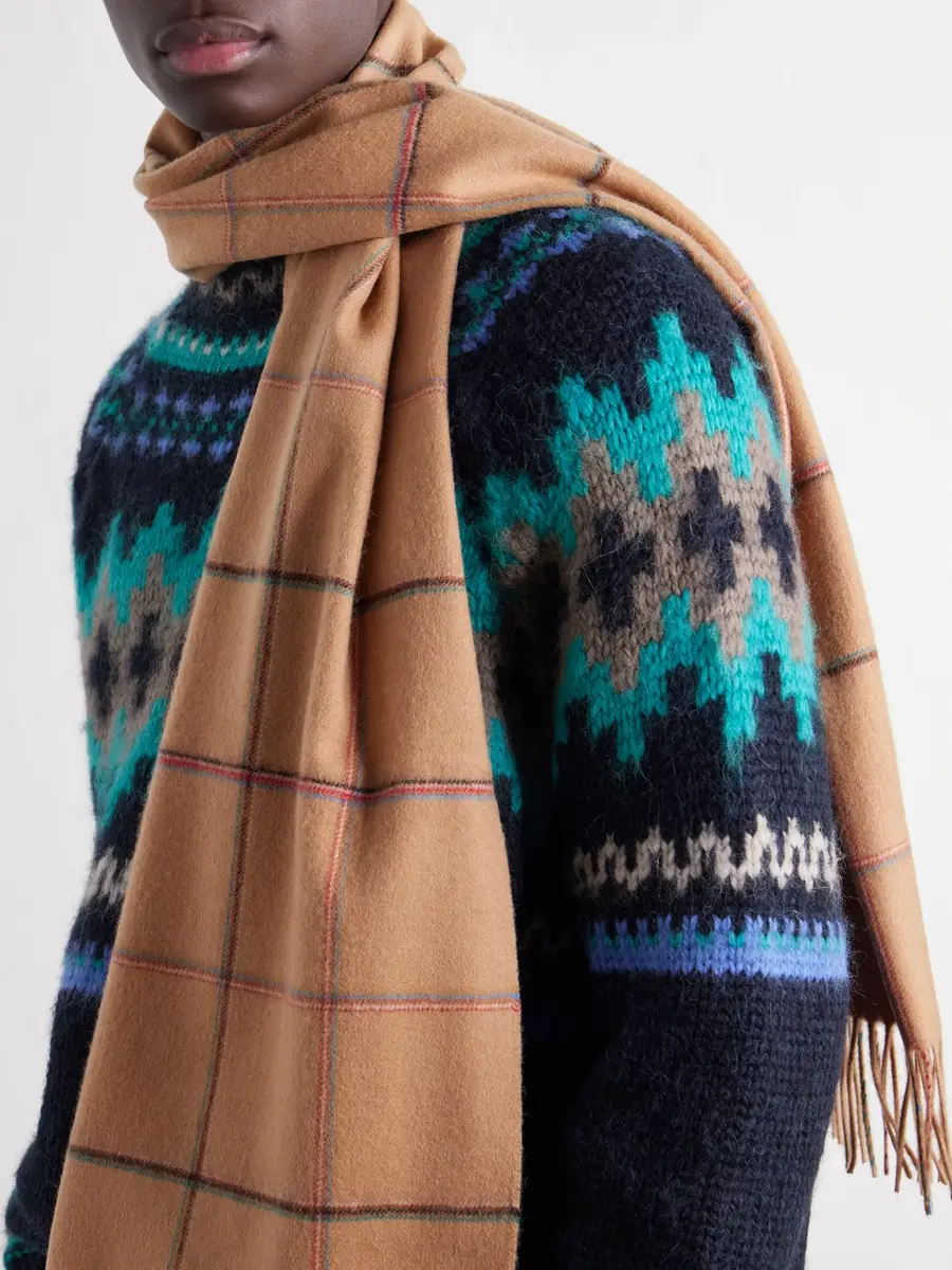 Paul Smith Checked Wool and Cashmere-Blend Scarf - Men | Thumbnail 3 Paul Smith Checked Wool and Cashmere-Blend Scarf - Men | Thumbnail 3