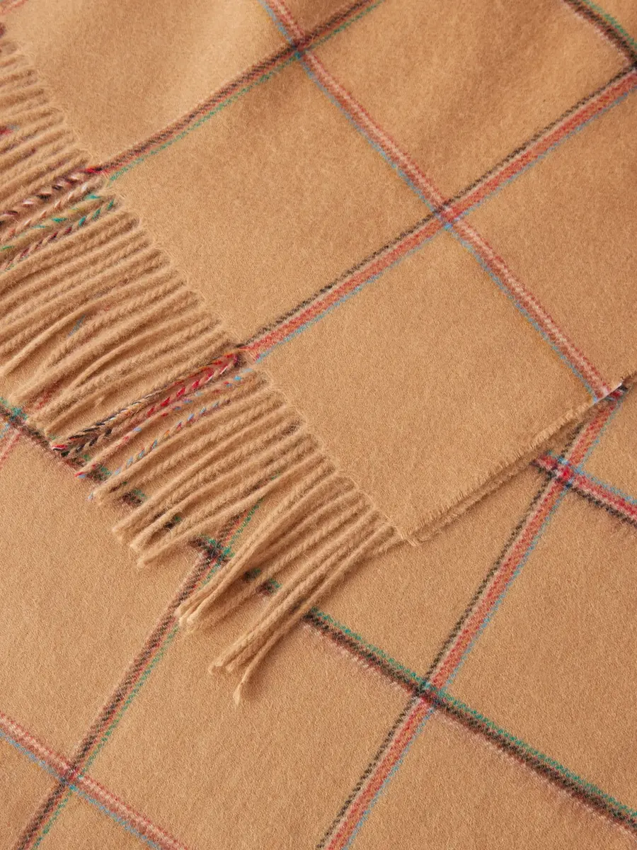 Paul Smith Checked Wool and Cashmere-Blend Scarf - Men | Thumbnail 4 Paul Smith Checked Wool and Cashmere-Blend Scarf - Men | Thumbnail 4