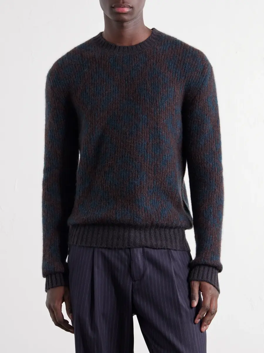 PIACENZA 1733 Intarsia-Knit Cashmere-Blend Sweater - Men | Thumbnail 3