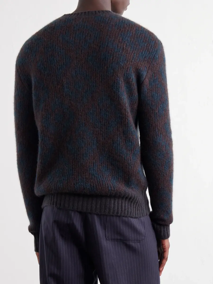PIACENZA 1733 Intarsia-Knit Cashmere-Blend Sweater - Men | Thumbnail 4