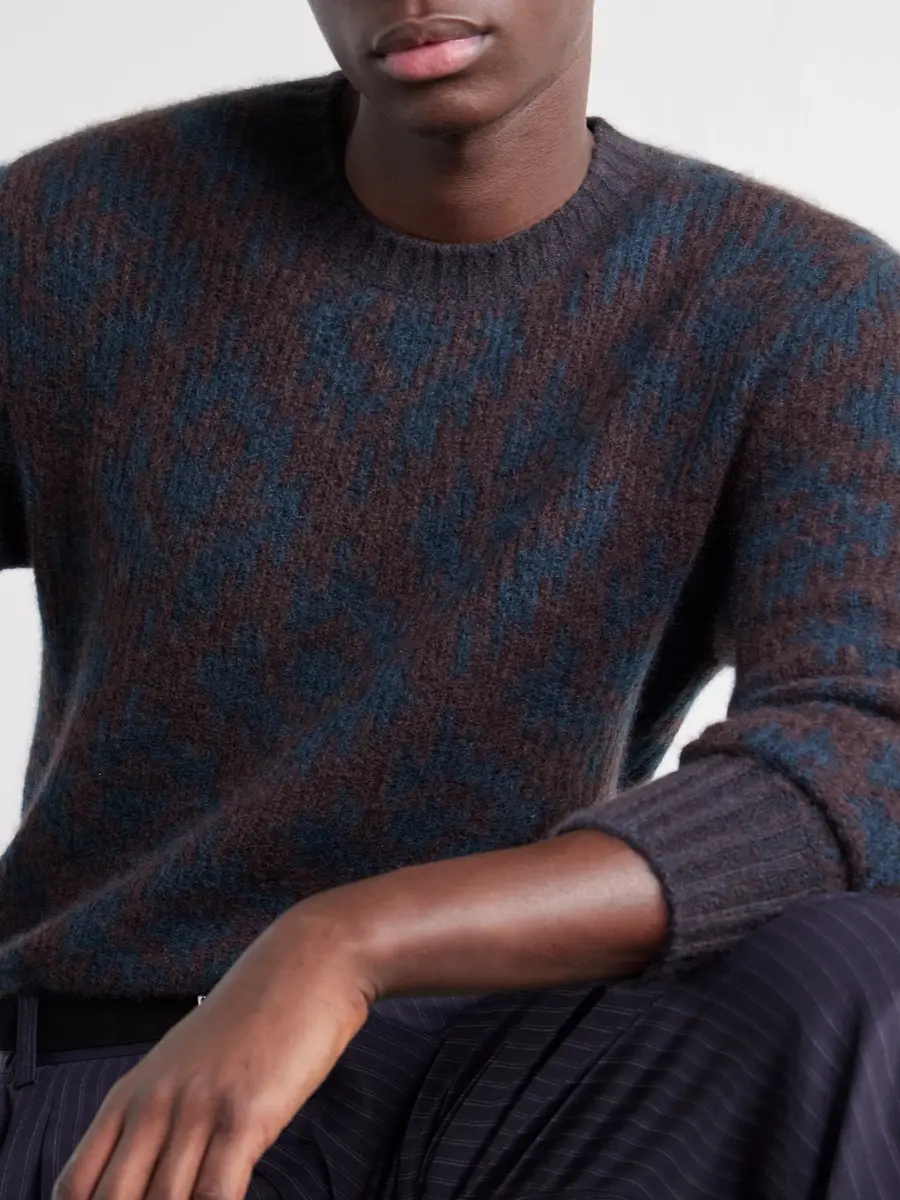 PIACENZA 1733 Intarsia-Knit Cashmere-Blend Sweater - Men | Thumbnail 5