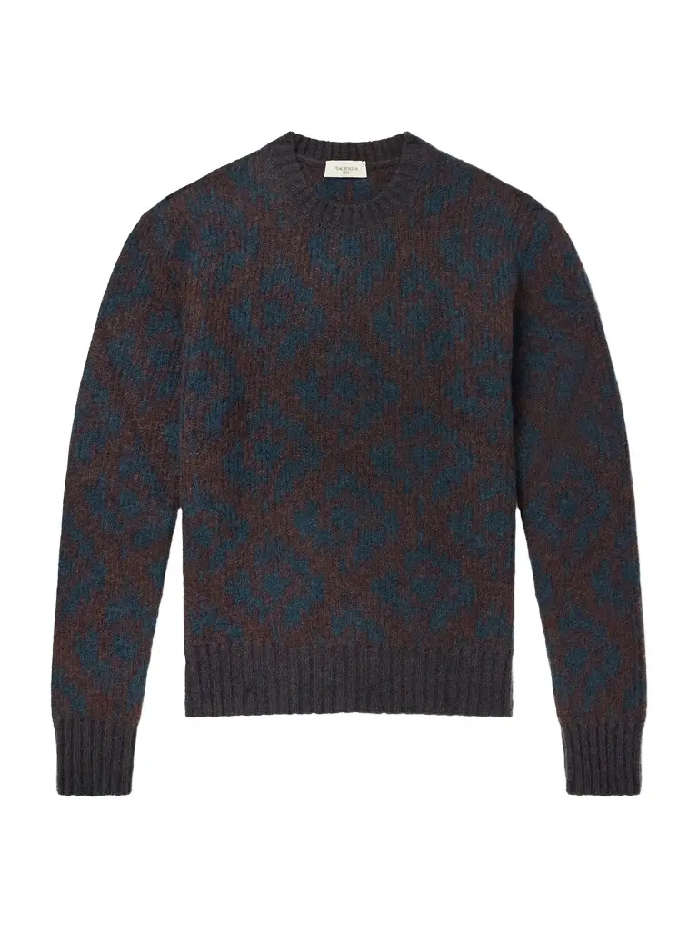 PIACENZA 1733 Intarsia-Knit Cashmere-Blend Sweater - Men