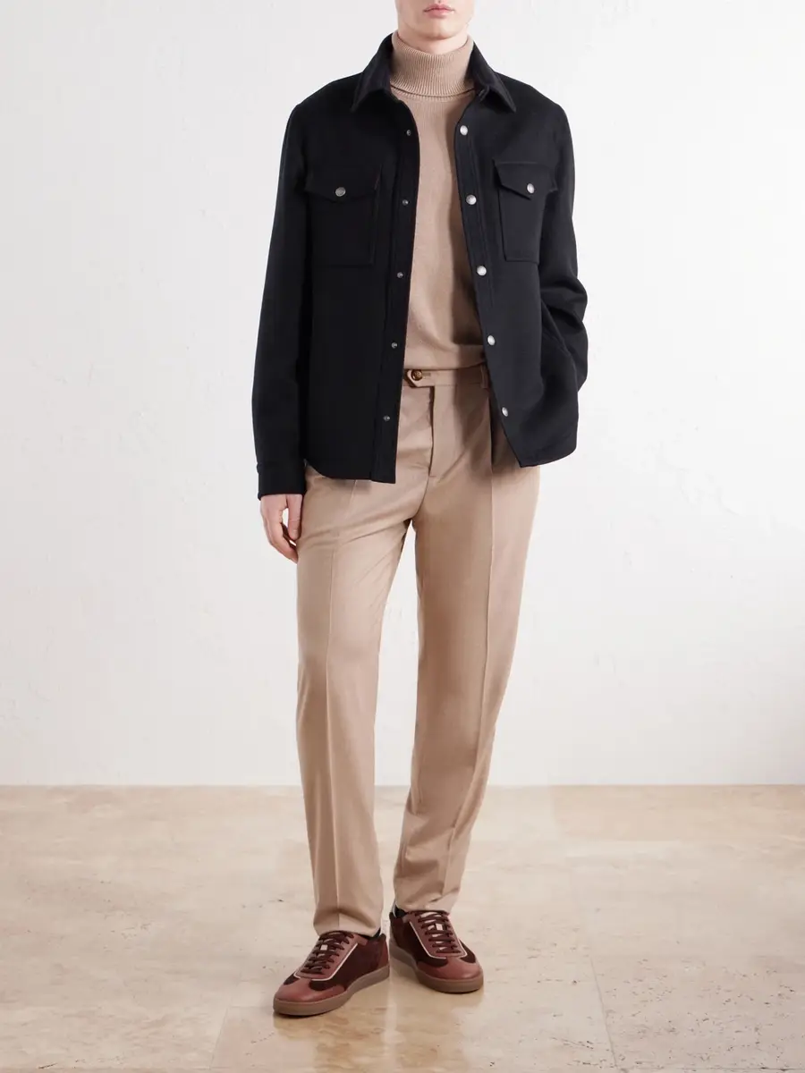 Brunello Cucinelli Wool-Felt Overshirt - Men | Thumbnail 2 Brunello Cucinelli Wool-Felt Overshirt - Men | Thumbnail 2