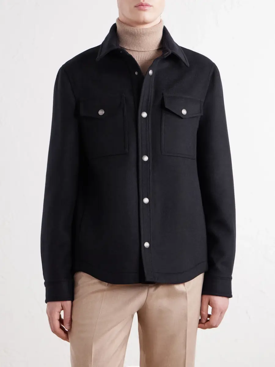 Brunello Cucinelli Wool-Felt Overshirt - Men | Thumbnail 3 Brunello Cucinelli Wool-Felt Overshirt - Men | Thumbnail 3