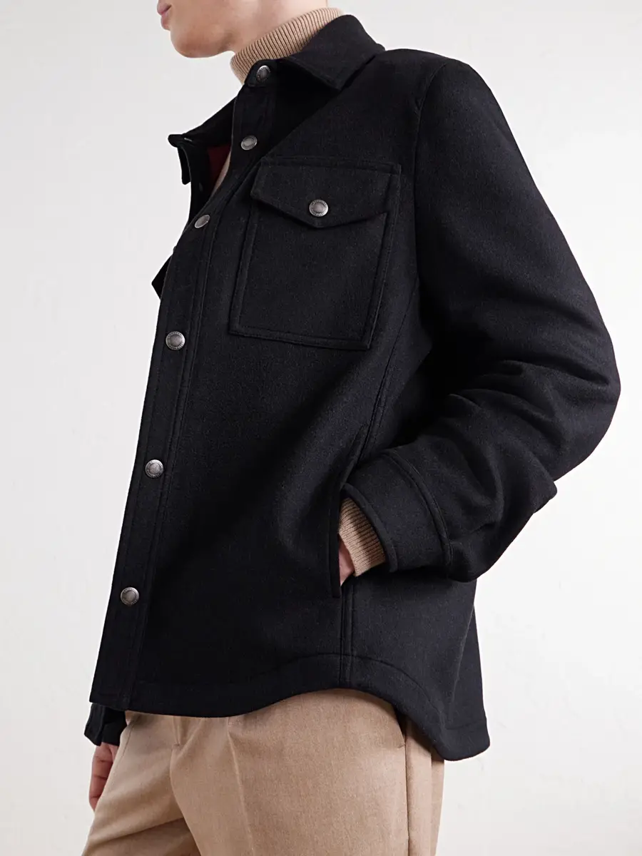 Brunello Cucinelli Wool-Felt Overshirt - Men | Thumbnail 5 Brunello Cucinelli Wool-Felt Overshirt - Men | Thumbnail 5