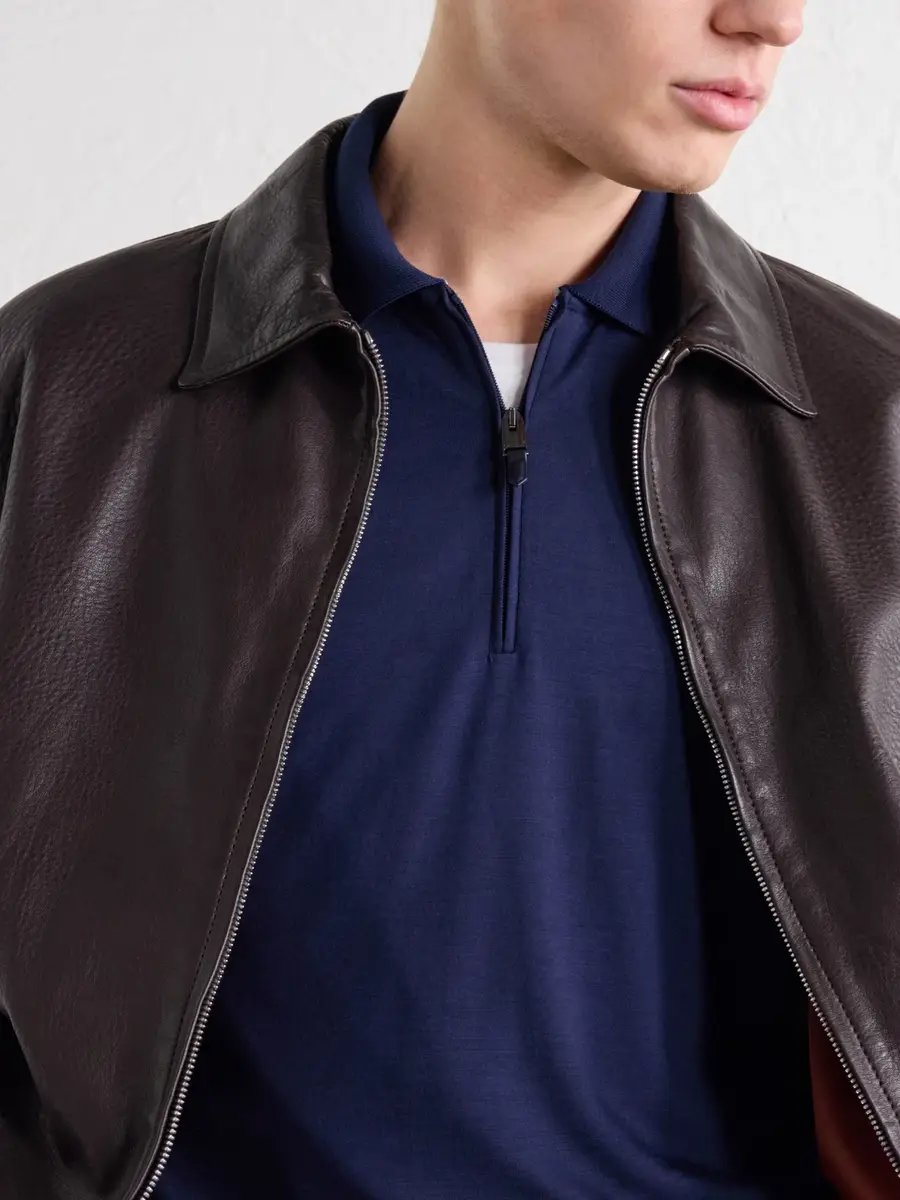 Canali Wool-Jersey Half-Zip Polo Shirt - Men | Thumbnail 5 Canali Wool-Jersey Half-Zip Polo Shirt - Men | Thumbnail 5