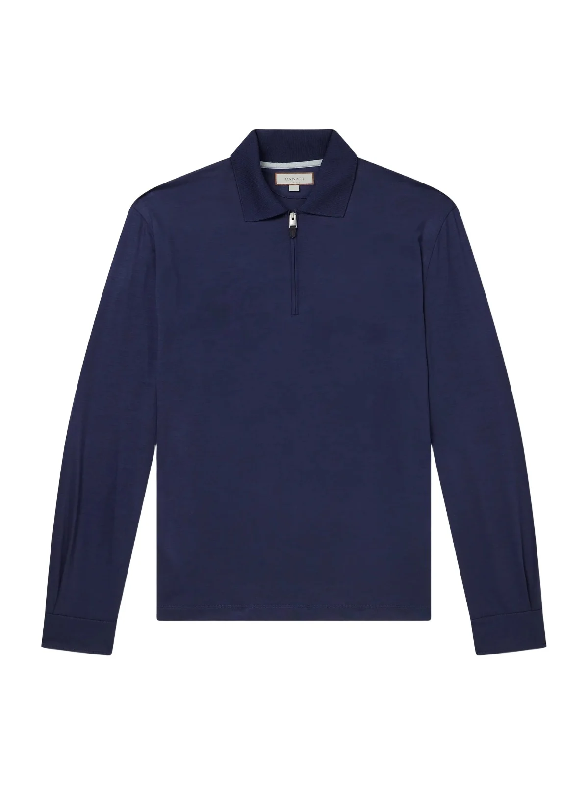 Canali Wool-Jersey Half-Zip Polo Shirt - Men
