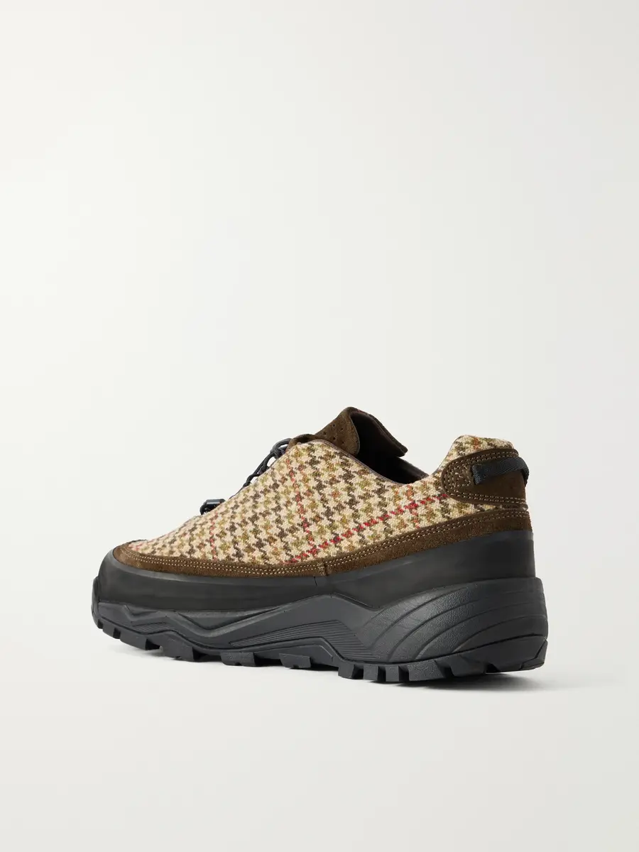 Diemme Rayon Vert Grappa Hiker Suede-Trimmed Houndstooth Tweed Sneakers - Men | Thumbnail 4
