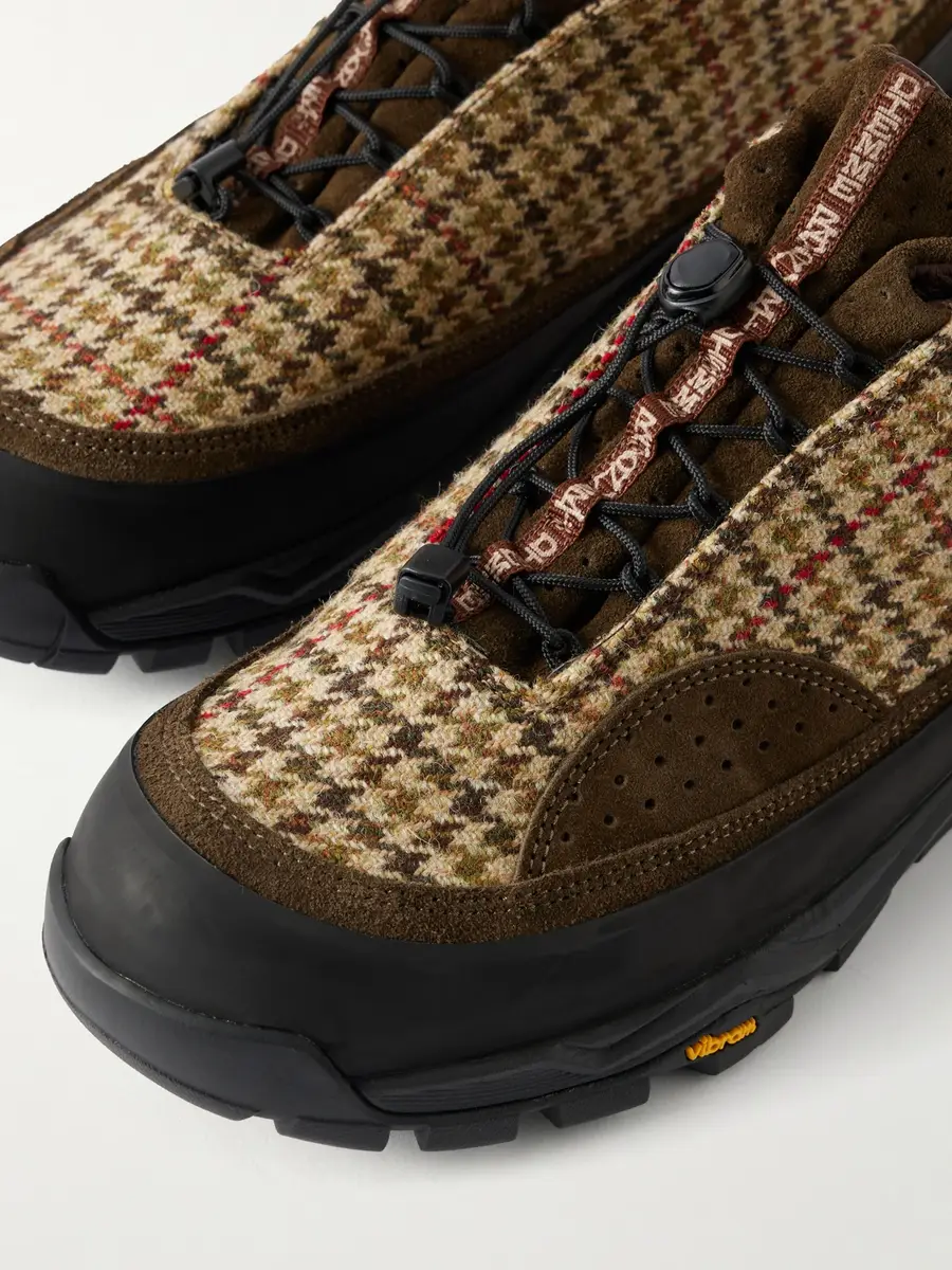 Diemme Rayon Vert Grappa Hiker Suede-Trimmed Houndstooth Tweed Sneakers - Men | Thumbnail 5