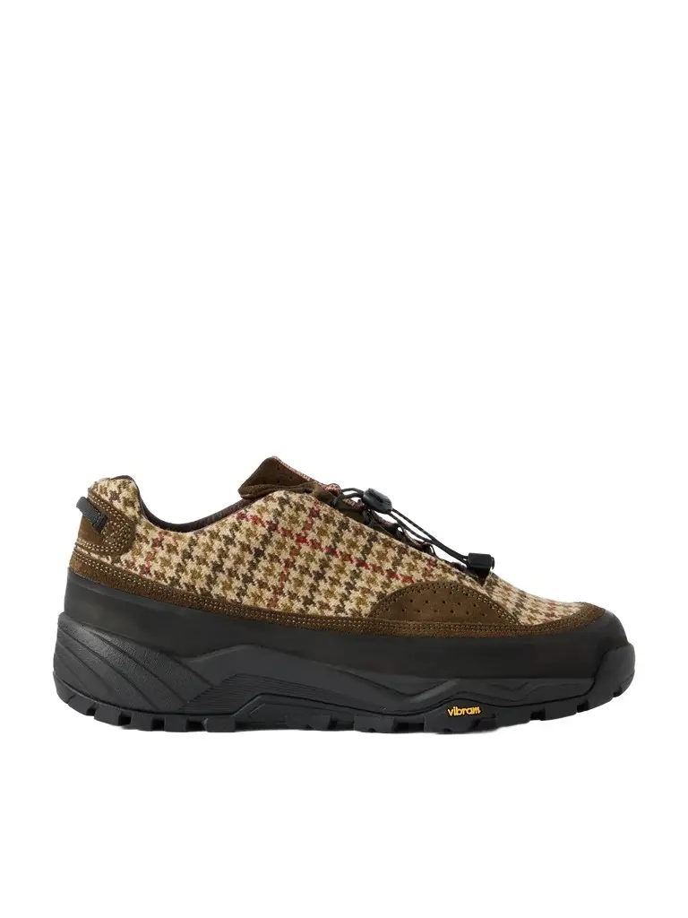 Diemme Rayon Vert Grappa Hiker Suede-Trimmed Houndstooth Tweed Sneakers - Men