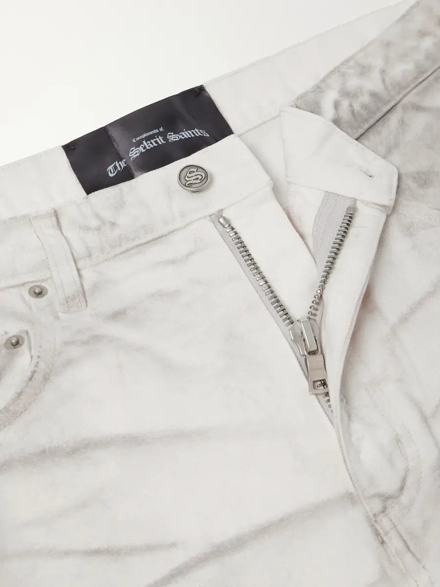 SEKRIT Chopper Carpenter Flared Paint-Splattered Distressed Jeans - Men | Thumbnail 6