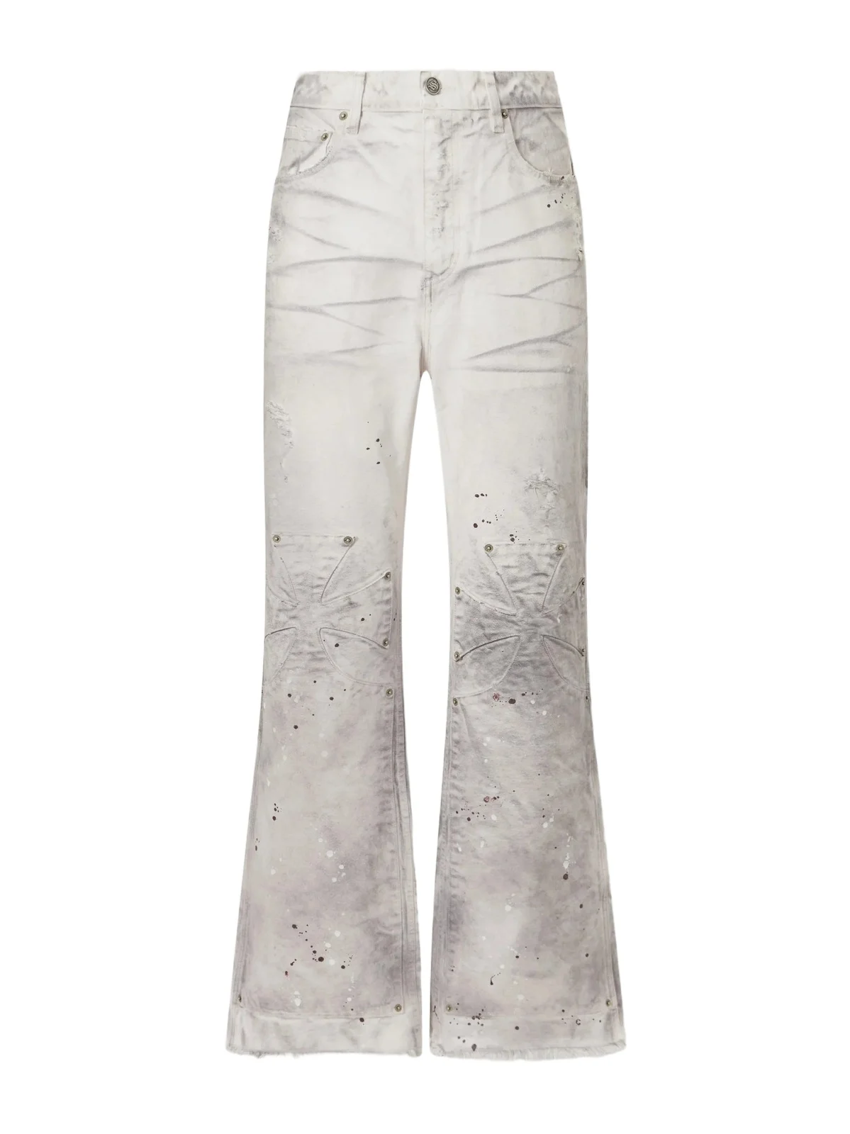 SEKRIT Chopper Carpenter Flared Paint-Splattered Distressed Jeans - Men