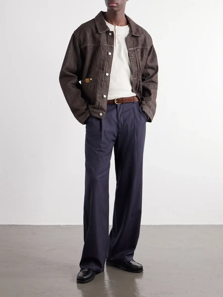 OFFICINE GÉNÉRALE Vince Pleated Organic Denim Jacket - Men | Thumbnail 2 OFFICINE GÉNÉRALE Vince Pleated Organic Denim Jacket - Men | Thumbnail 2