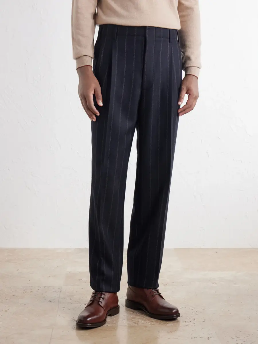 Brunello Cucinelli Tapered Pinstripe Cashmere and Wool-Blend Flannel Suit Trousers - Men | Thumbnail 3 Brunello Cucinelli Tapered Pinstripe Cashmere and Wool-Blend Flannel Suit Trousers - Men | Thumbnail 3