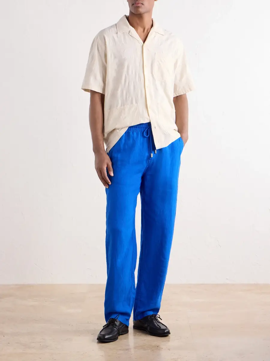 Vilebrequin Pacha Straight-Leg Woven Linen Drawstring Trousers - Men | Thumbnail 2 Vilebrequin Pacha Straight-Leg Woven Linen Drawstring Trousers - Men | Thumbnail 2