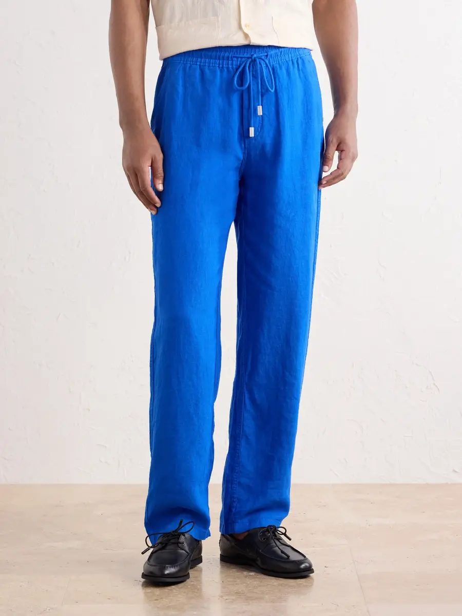 Vilebrequin Pacha Straight-Leg Woven Linen Drawstring Trousers - Men | Thumbnail 3 Vilebrequin Pacha Straight-Leg Woven Linen Drawstring Trousers - Men | Thumbnail 3