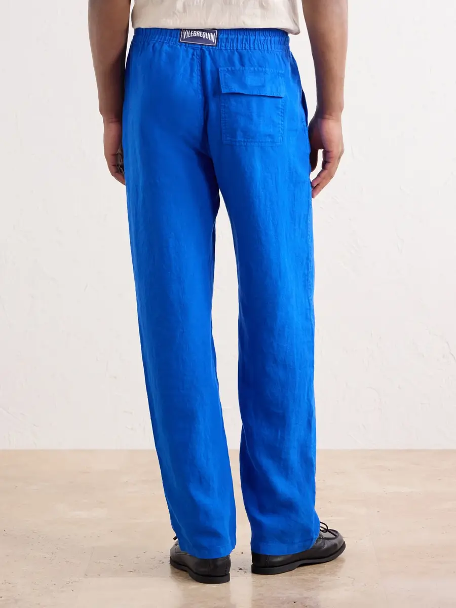Vilebrequin Pacha Straight-Leg Woven Linen Drawstring Trousers - Men | Thumbnail 4 Vilebrequin Pacha Straight-Leg Woven Linen Drawstring Trousers - Men | Thumbnail 4