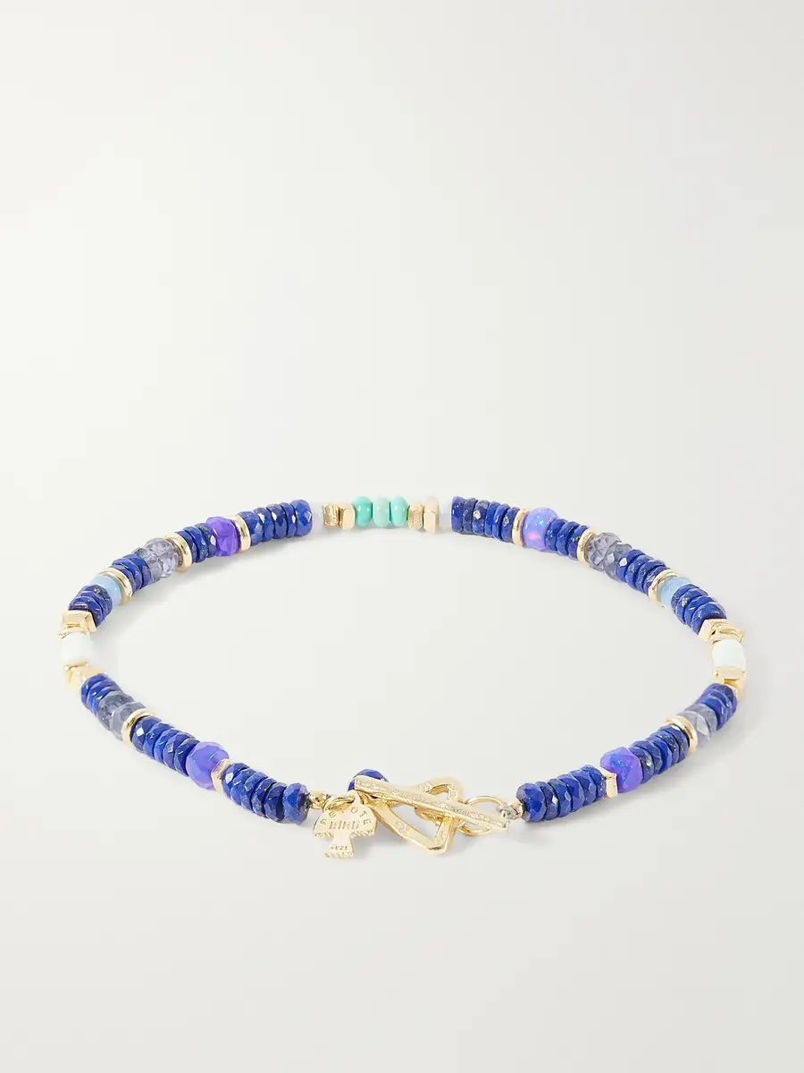 Peyote Bird Blue Heron Gold-Plated Multi-Stone Bracelet - Men | Thumbnail 3 Peyote Bird Blue Heron Gold-Plated Multi-Stone Bracelet - Men | Thumbnail 3