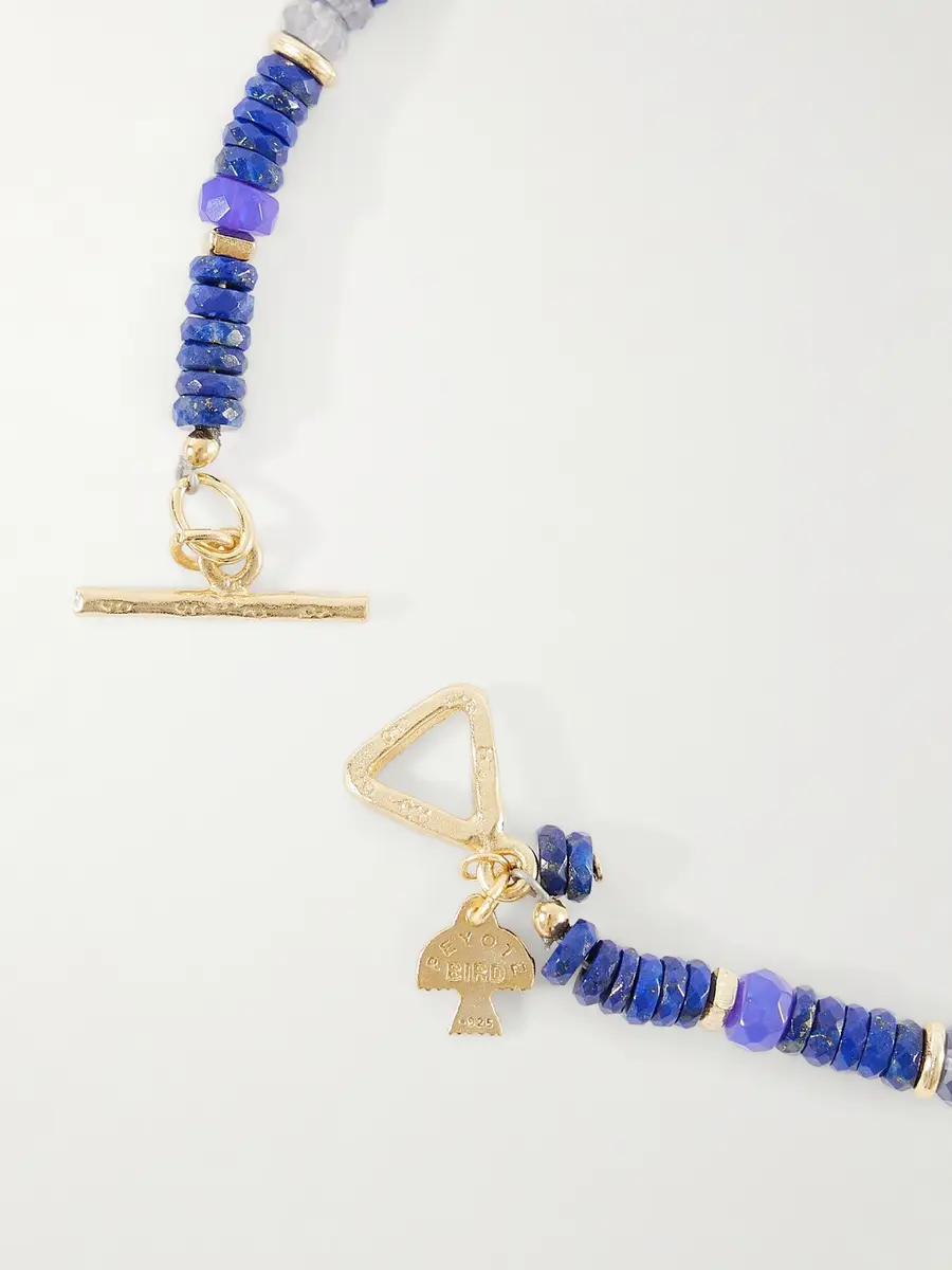 Peyote Bird Blue Heron Gold-Plated Multi-Stone Bracelet - Men | Thumbnail 4 Peyote Bird Blue Heron Gold-Plated Multi-Stone Bracelet - Men | Thumbnail 4