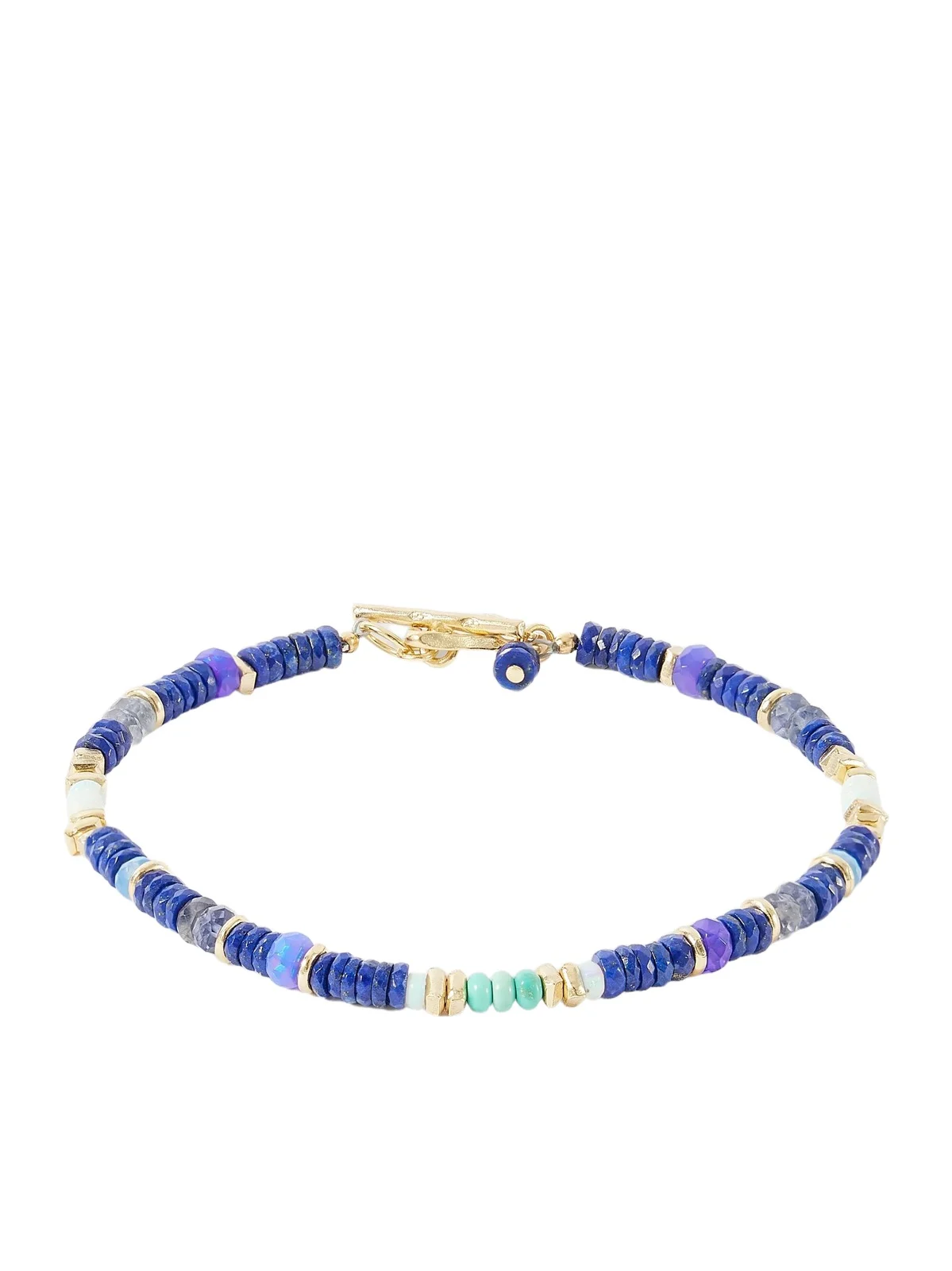 Blue Heron Gold-Plated Multi-Stone Bracelet - Men Blue Heron Gold-Plated Multi-Stone Bracelet - Men
