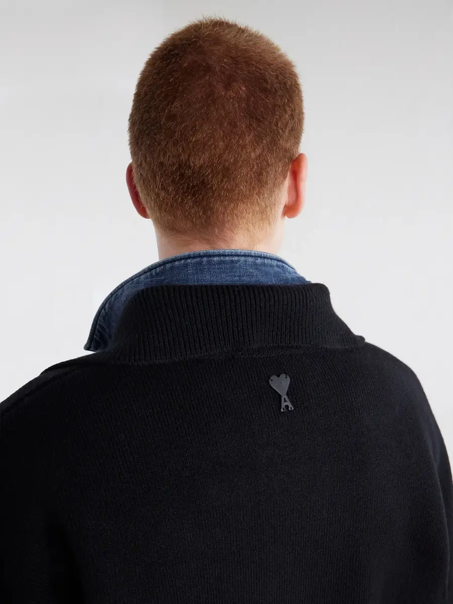 AMI PARIS Logo-Appliquéd Merino Wool Cardigan - Men | Thumbnail 6 AMI PARIS Logo-Appliquéd Merino Wool Cardigan - Men | Thumbnail 6