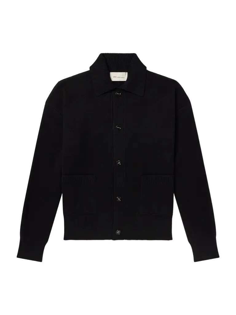 AMI PARIS Logo-Appliquéd Merino Wool Cardigan - Men