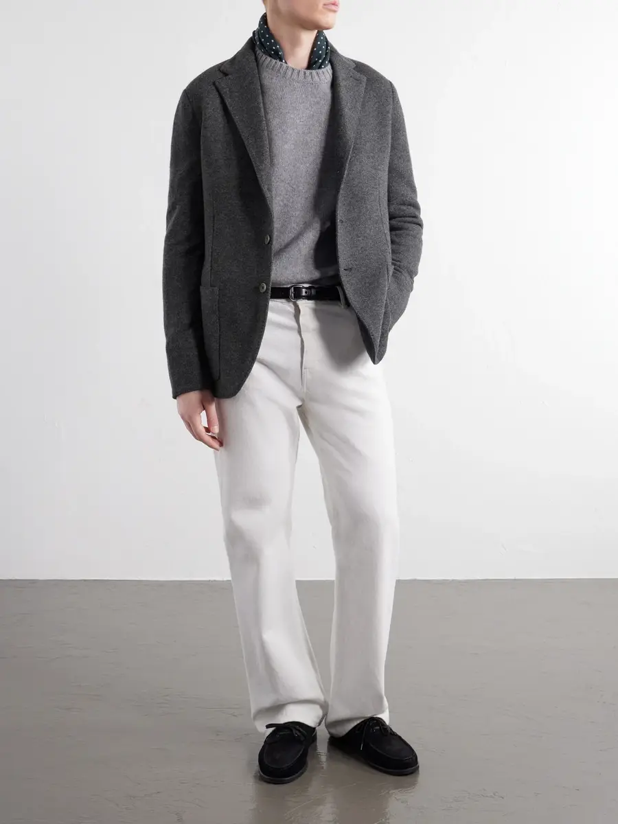 Anderson & Sheppard Unstructured Wool and Cashmere-Blend Blazer - Men | Thumbnail 2 Anderson & Sheppard Unstructured Wool and Cashmere-Blend Blazer - Men | Thumbnail 2
