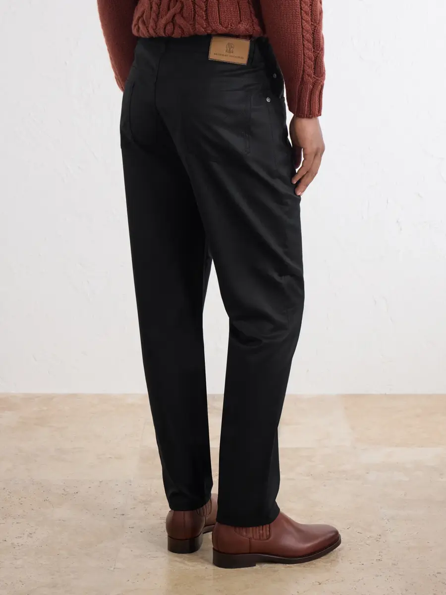 Brunello Cucinelli Slim-Fit Logo-Embroidered Virgin Wool Jeans - Men | Thumbnail 4 Brunello Cucinelli Slim-Fit Logo-Embroidered Virgin Wool Jeans - Men | Thumbnail 4