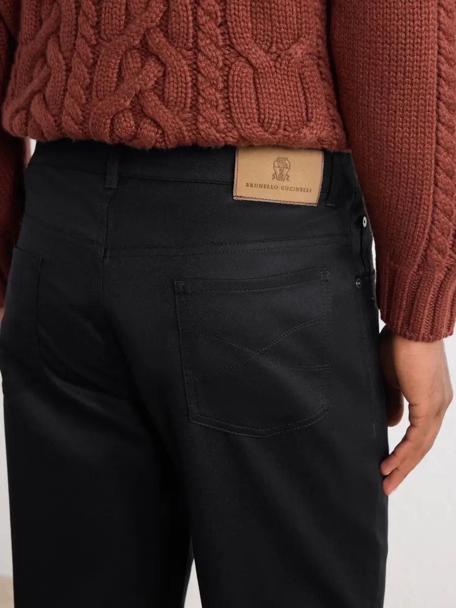Brunello Cucinelli Slim-Fit Logo-Embroidered Virgin Wool Jeans - Men | Thumbnail 5 Brunello Cucinelli Slim-Fit Logo-Embroidered Virgin Wool Jeans - Men | Thumbnail 5
