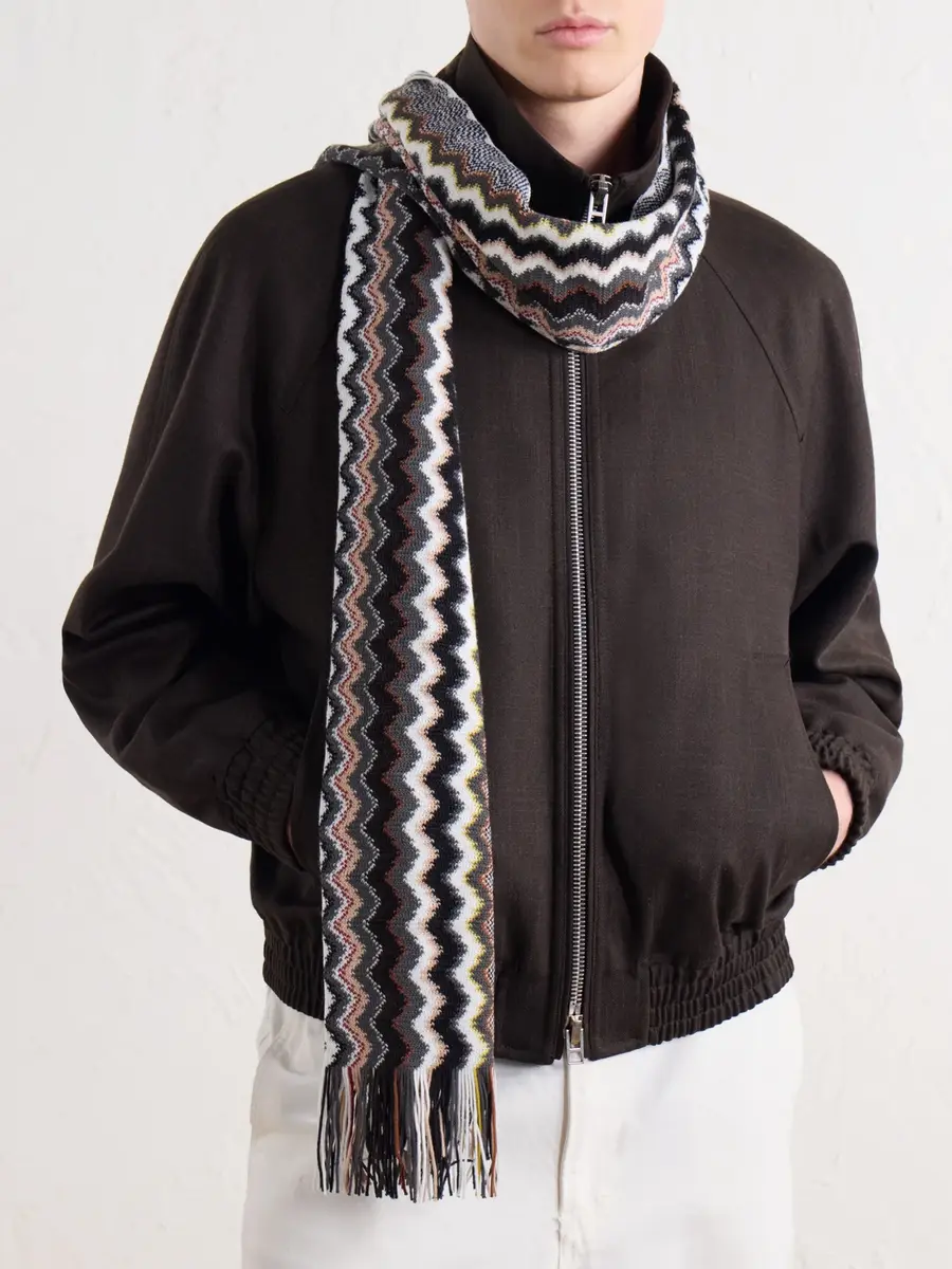 Missoni Striped Crochet-Knit Wool-Blend Scarf - Men | Thumbnail 3 Missoni Striped Crochet-Knit Wool-Blend Scarf - Men | Thumbnail 3
