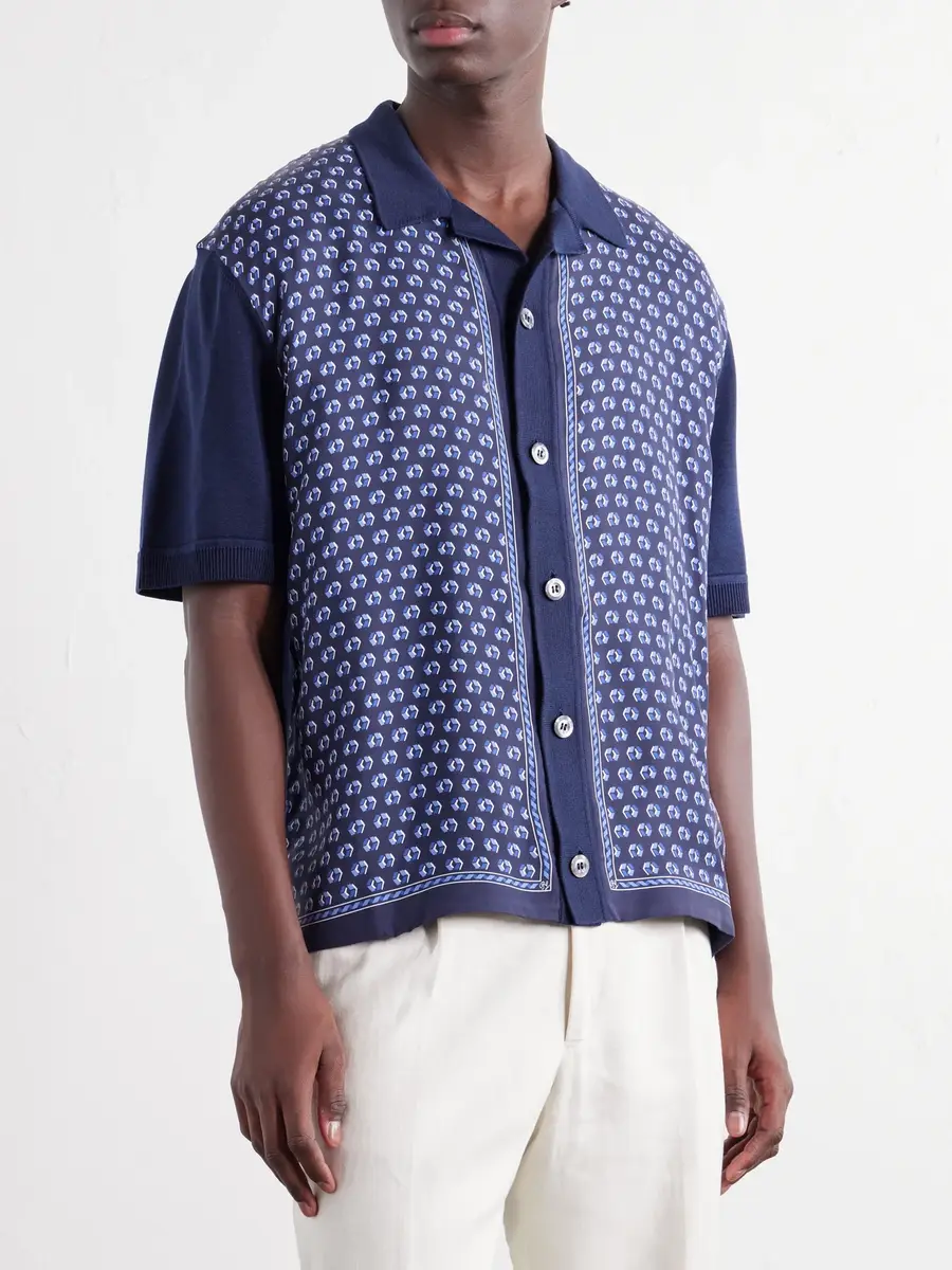 Ralph Lauren Purple Label Camp-Collar Printed Silk And Cotton-Blend Twill Shirt - Men | Thumbnail 3 Ralph Lauren Purple Label Camp-Collar Printed Silk And Cotton-Blend Twill Shirt - Men | Thumbnail 3