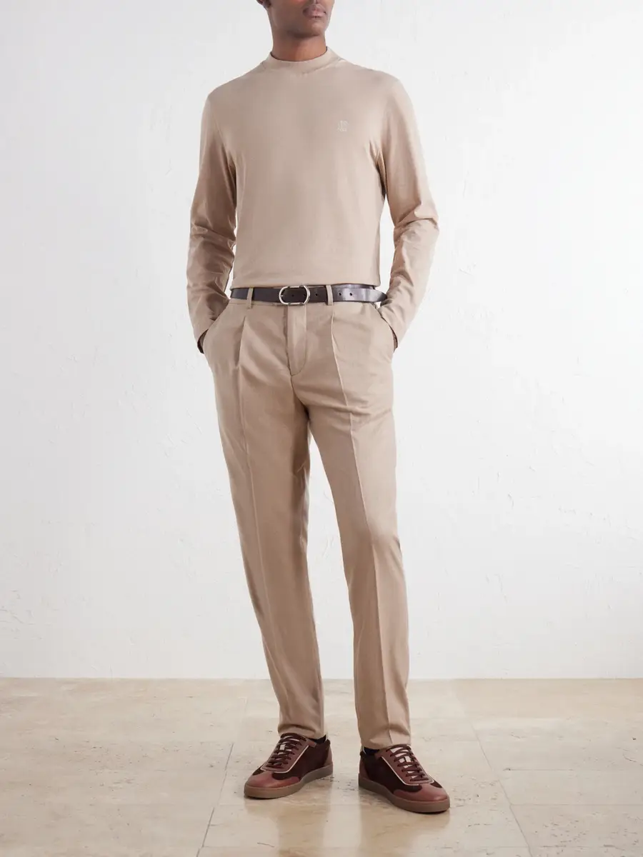 Brunello Cucinelli Tapered Pleated Virgin Wool, Cashmere and Silk-Blend Flannel Trousers - Men | Thumbnail 2 Brunello Cucinelli Tapered Pleated Virgin Wool, Cashmere and Silk-Blend Flannel Trousers - Men | Thumbnail 2