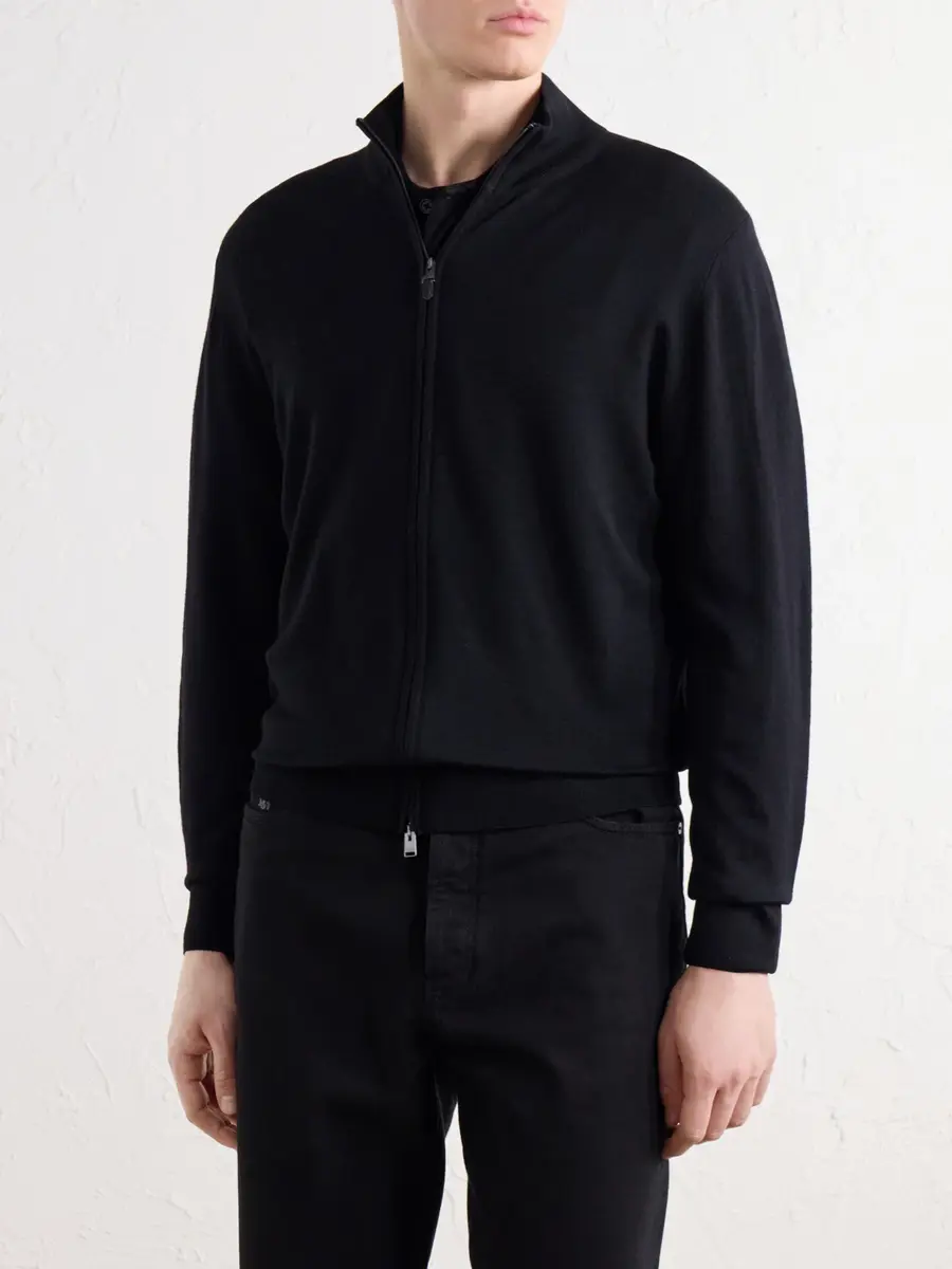 Canali Wool Zip-Up Sweater - Men | Thumbnail 3 Canali Wool Zip-Up Sweater - Men | Thumbnail 3
