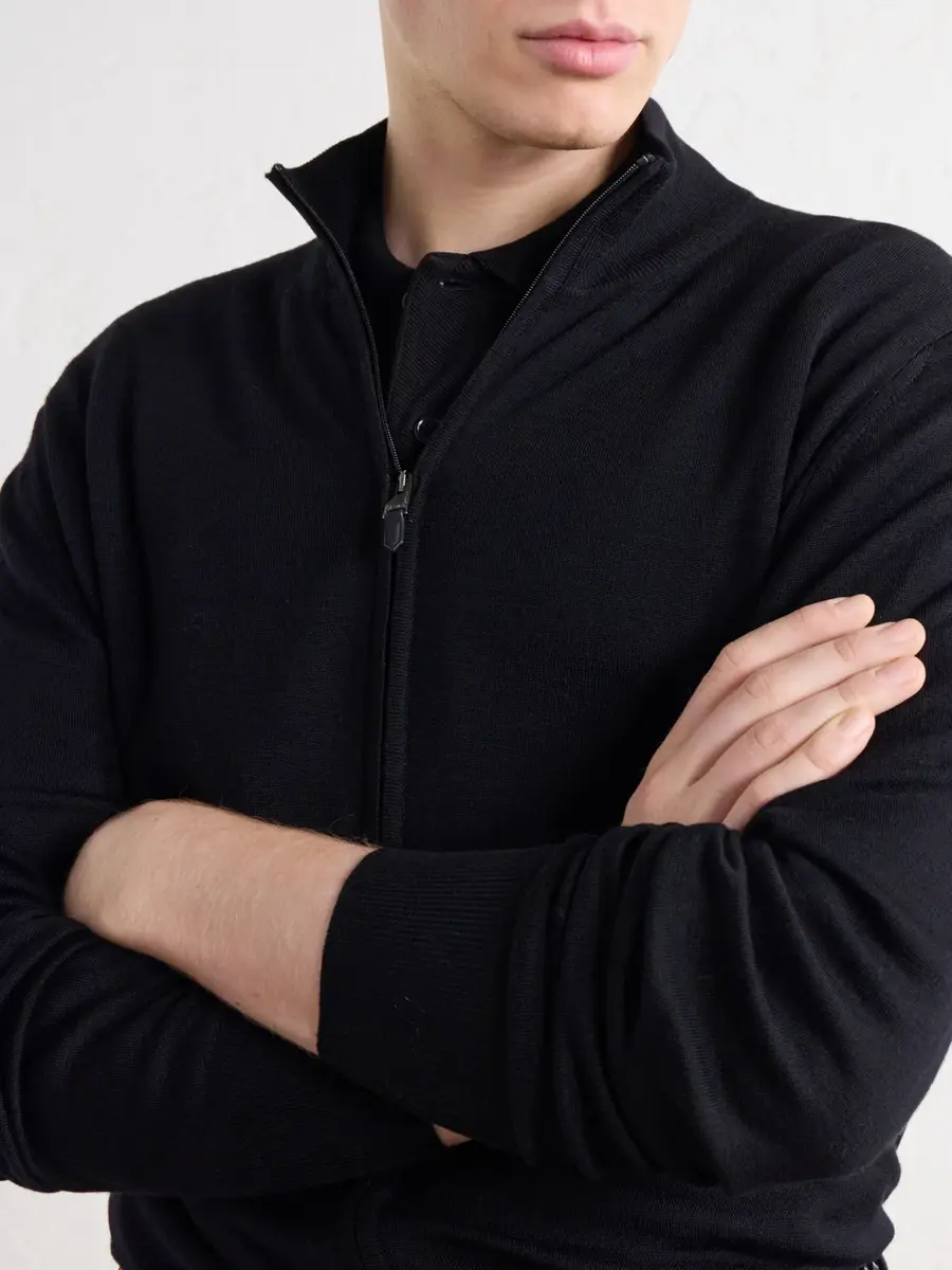 Canali Wool Zip-Up Sweater - Men | Thumbnail 5 Canali Wool Zip-Up Sweater - Men | Thumbnail 5